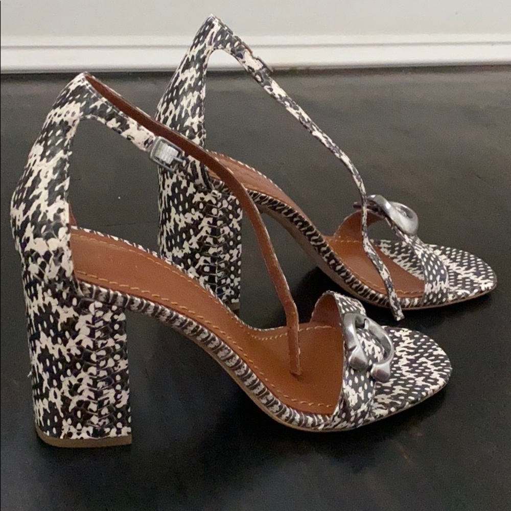 Coach Heeled Sandals with C Buckle